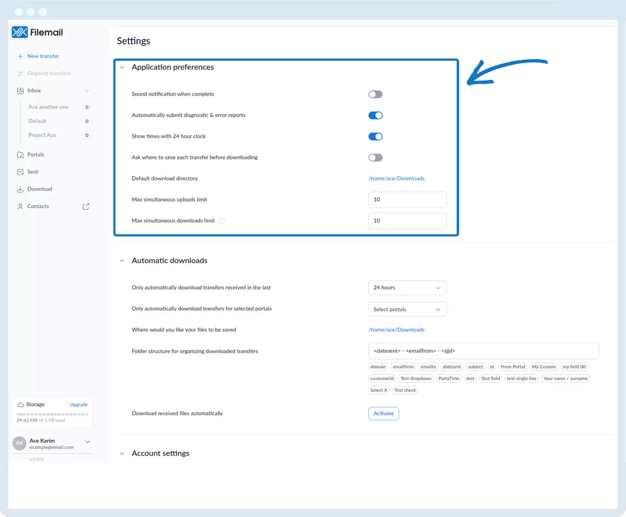 应用程序首选项