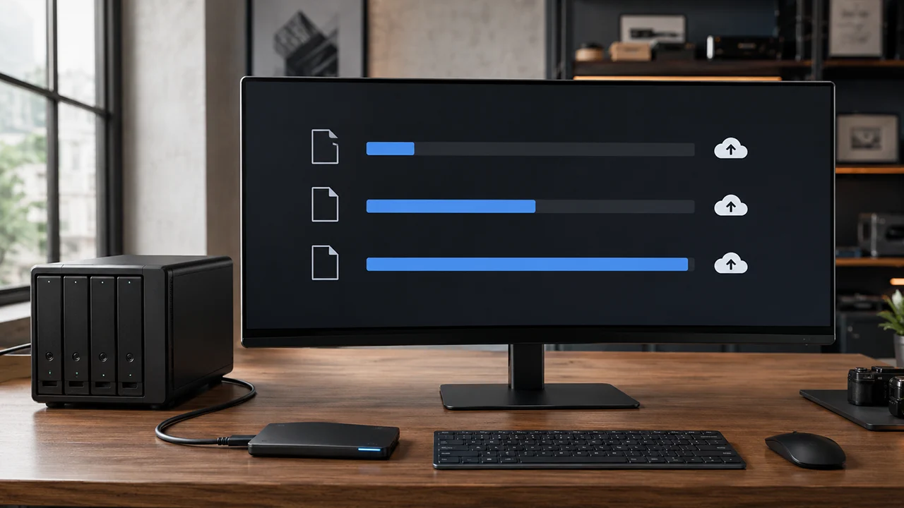 Multiple large files uploading from a desktop workstation