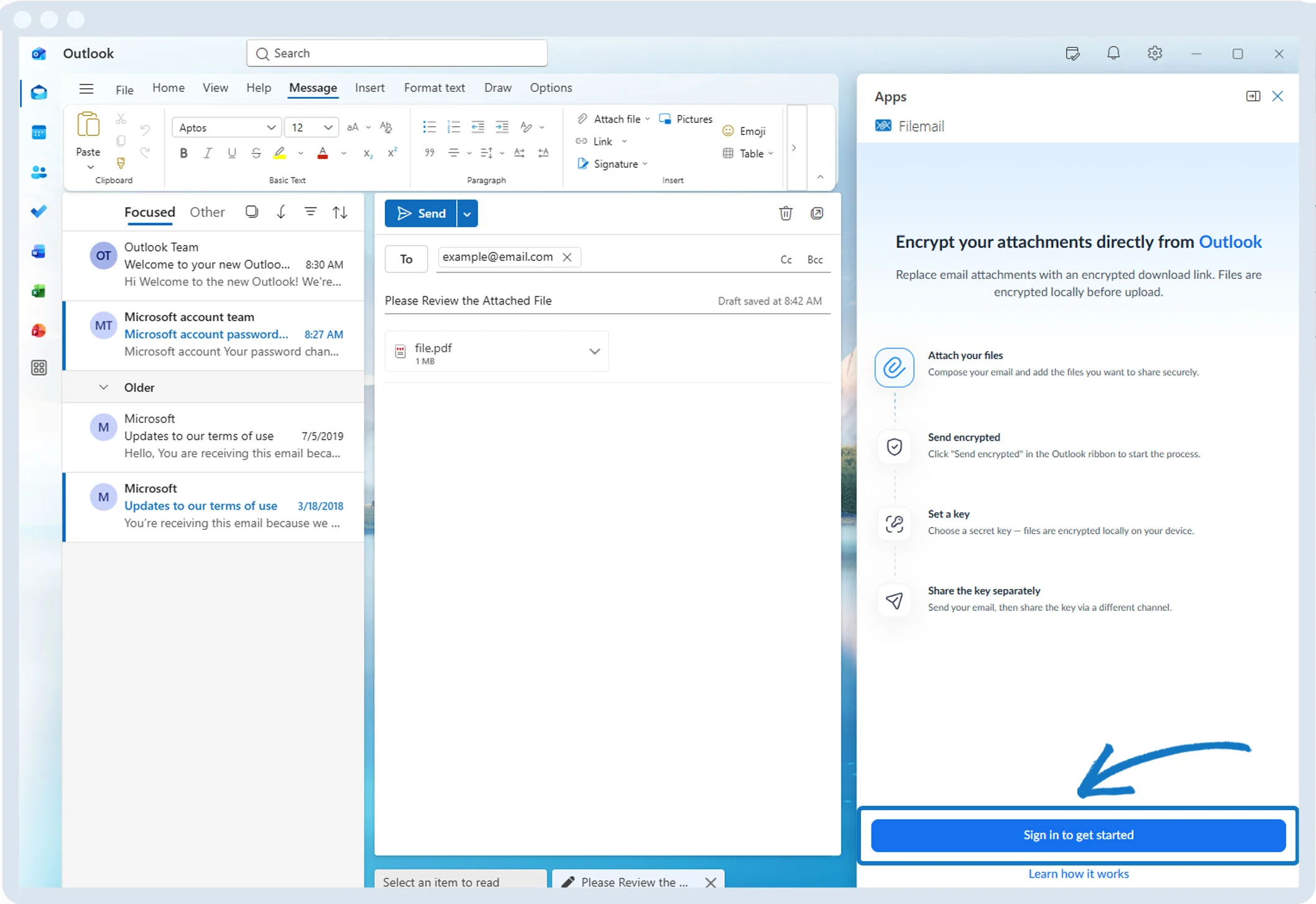 Outlook-lisäosat-vaihe
