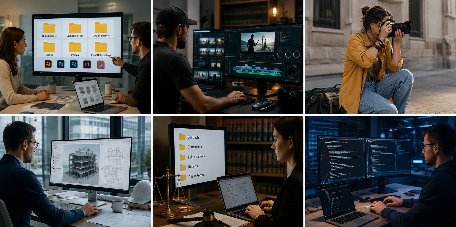 Industry use cases for sharing large project folders online