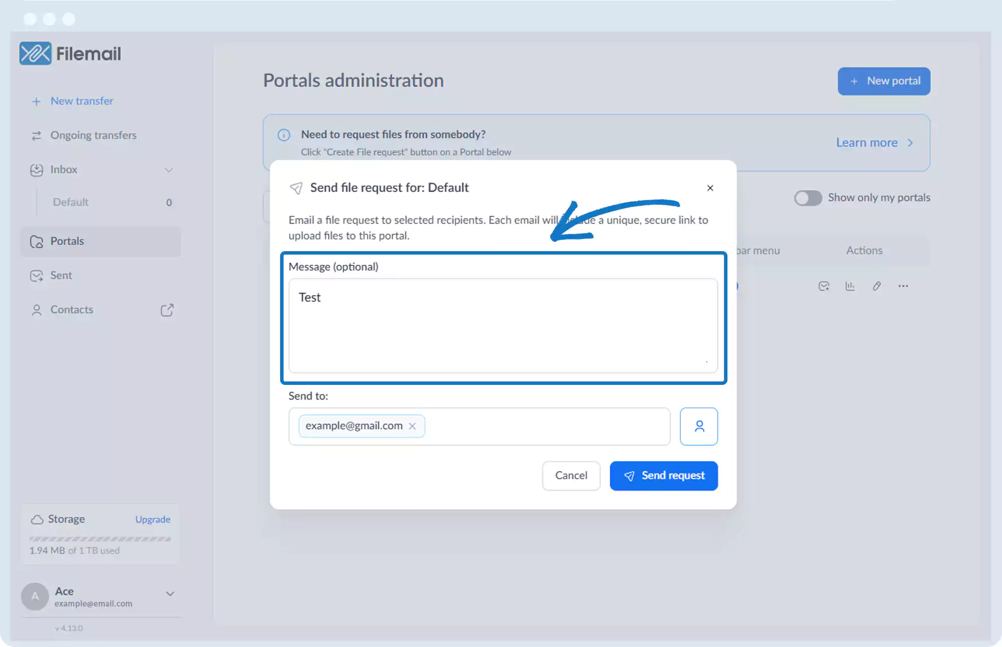 接收文件 - 文件请求