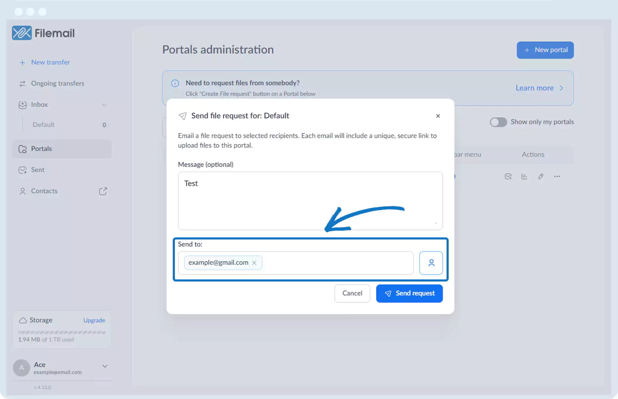 接收文件 - 文件请求