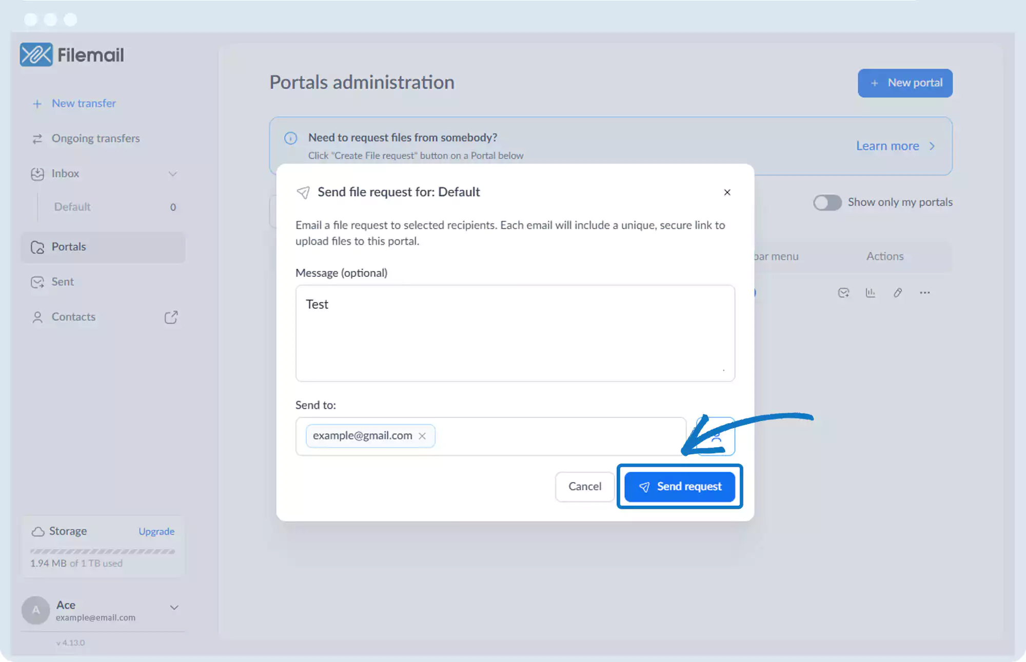 接收文件 - 文件请求
