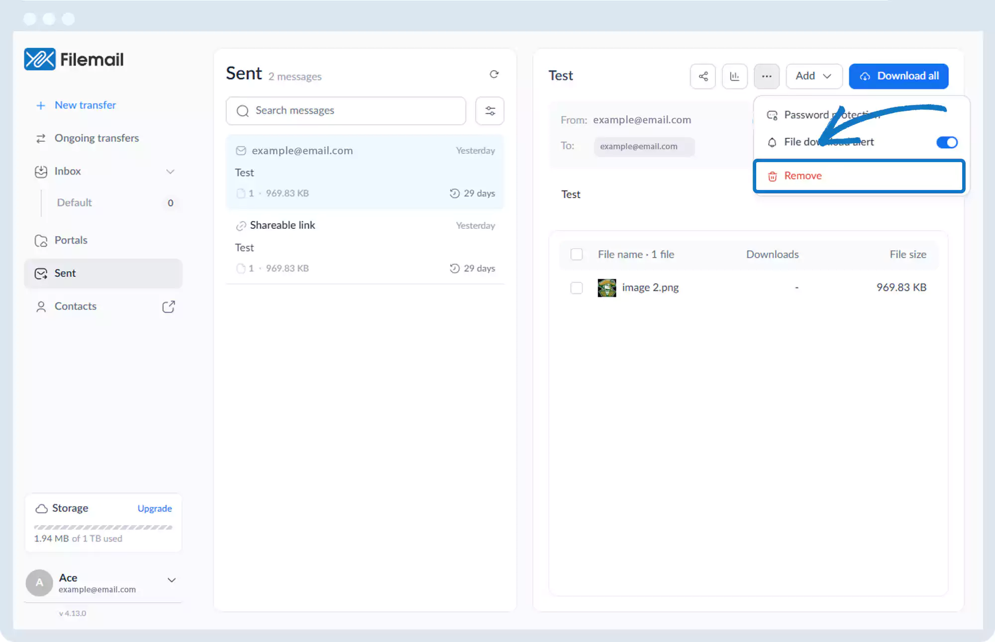 从传输中删除传输或文件