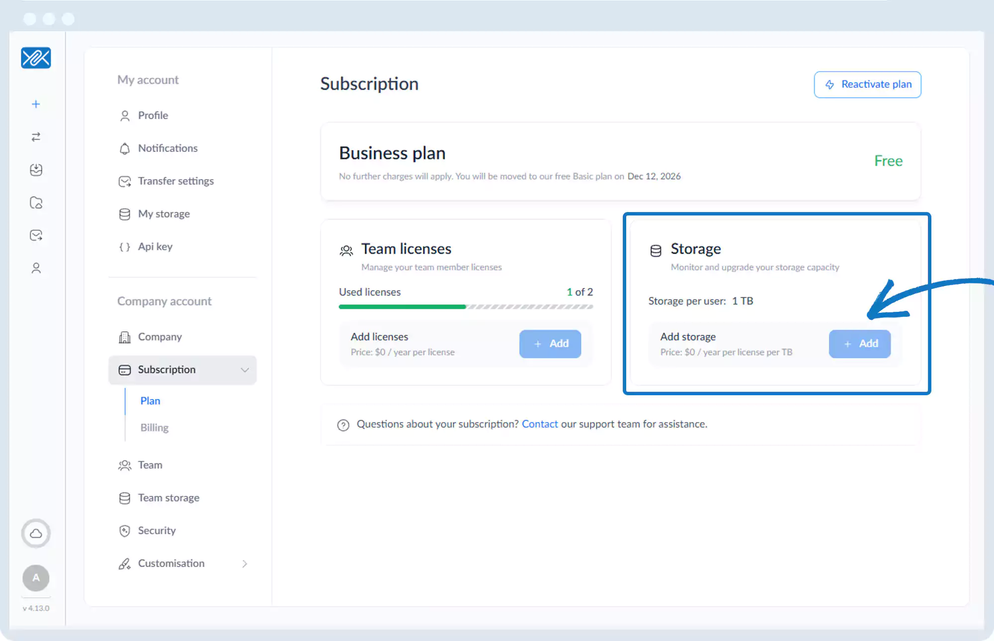 存储 - 购买额外存储