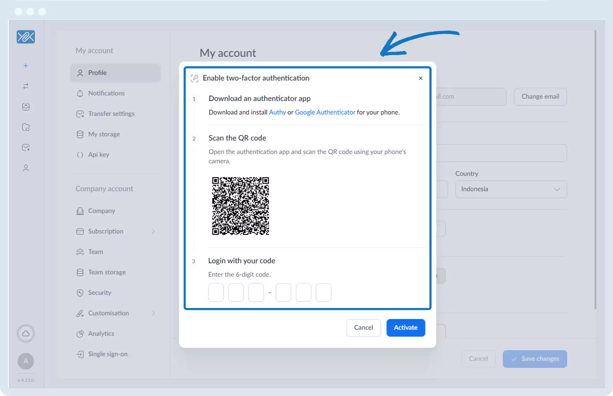 双因素身份验证 - 启用