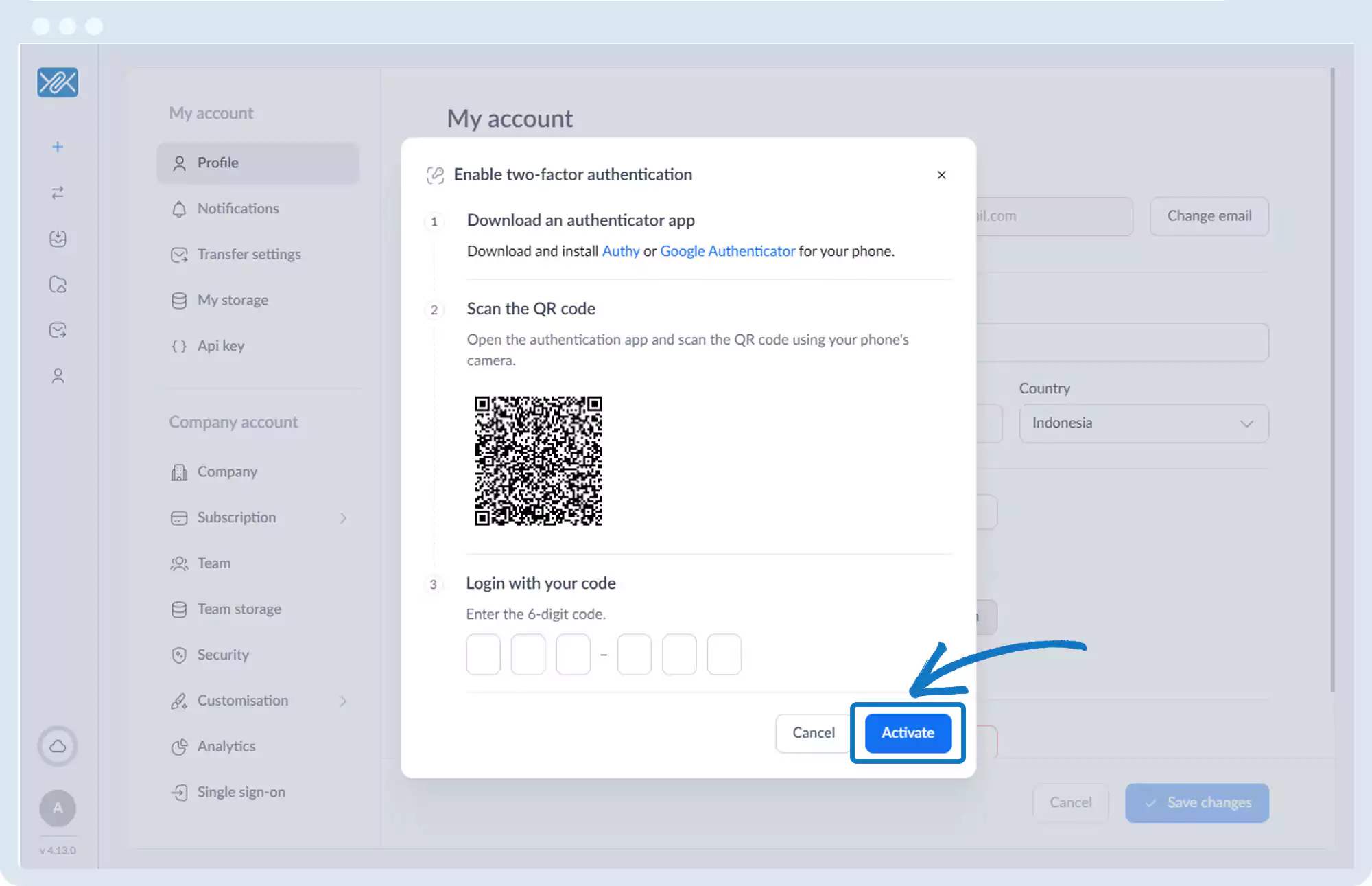 双因素身份验证 - 启用